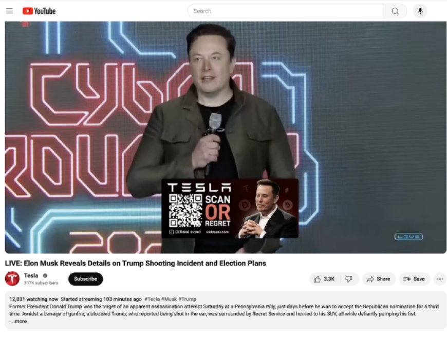 Lợi Dụng Vụ Ám Sát Trump Hụt, Kẻ Lừa Đảo Sử Dụng Deepfake Elon Musk Để Lừa Đảo Tiền Ảo Trên YouTube - CÔNG NGHỆ